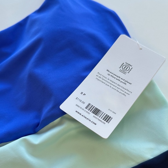 Athleta Coastline One Piece Swimsuit Blue - Picture 7 of 9